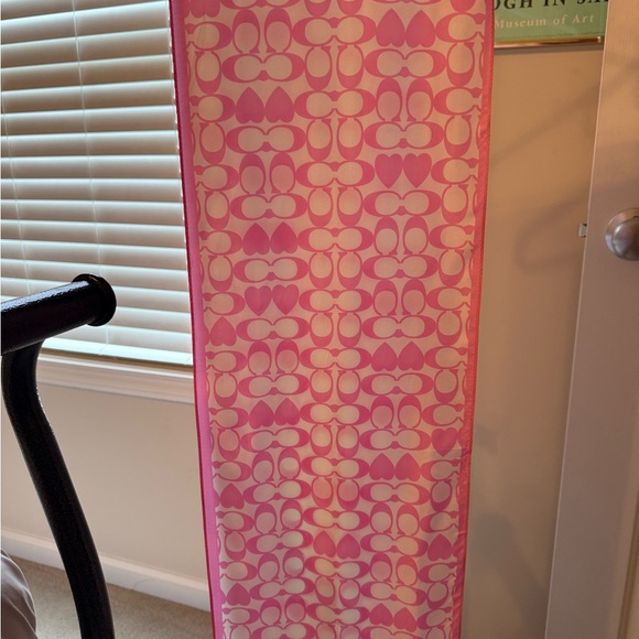 Coach Pink Heart Signature Pattern Silk Scarf - Picture 3 of 3